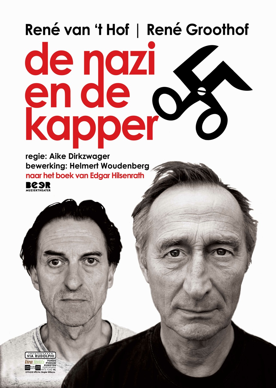 Poster for the theatre play in the Netherlands “De nazi en de kapper”.